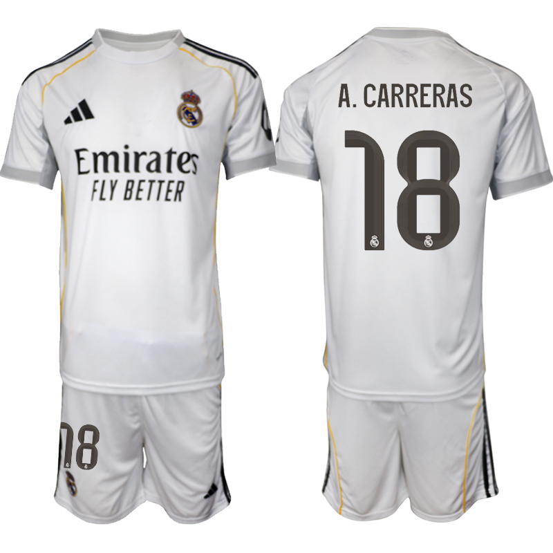 Men 2025-2026 Club Real Madrid home white #18 Soccer Jersey 01